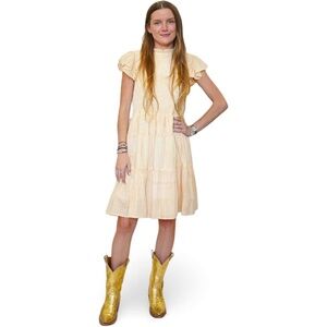 SUR LA VAGUE LEMON MINI FLUTTER DRESS NWOT